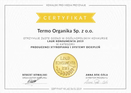 Laur Konsumenta 2019 Termo Organika.